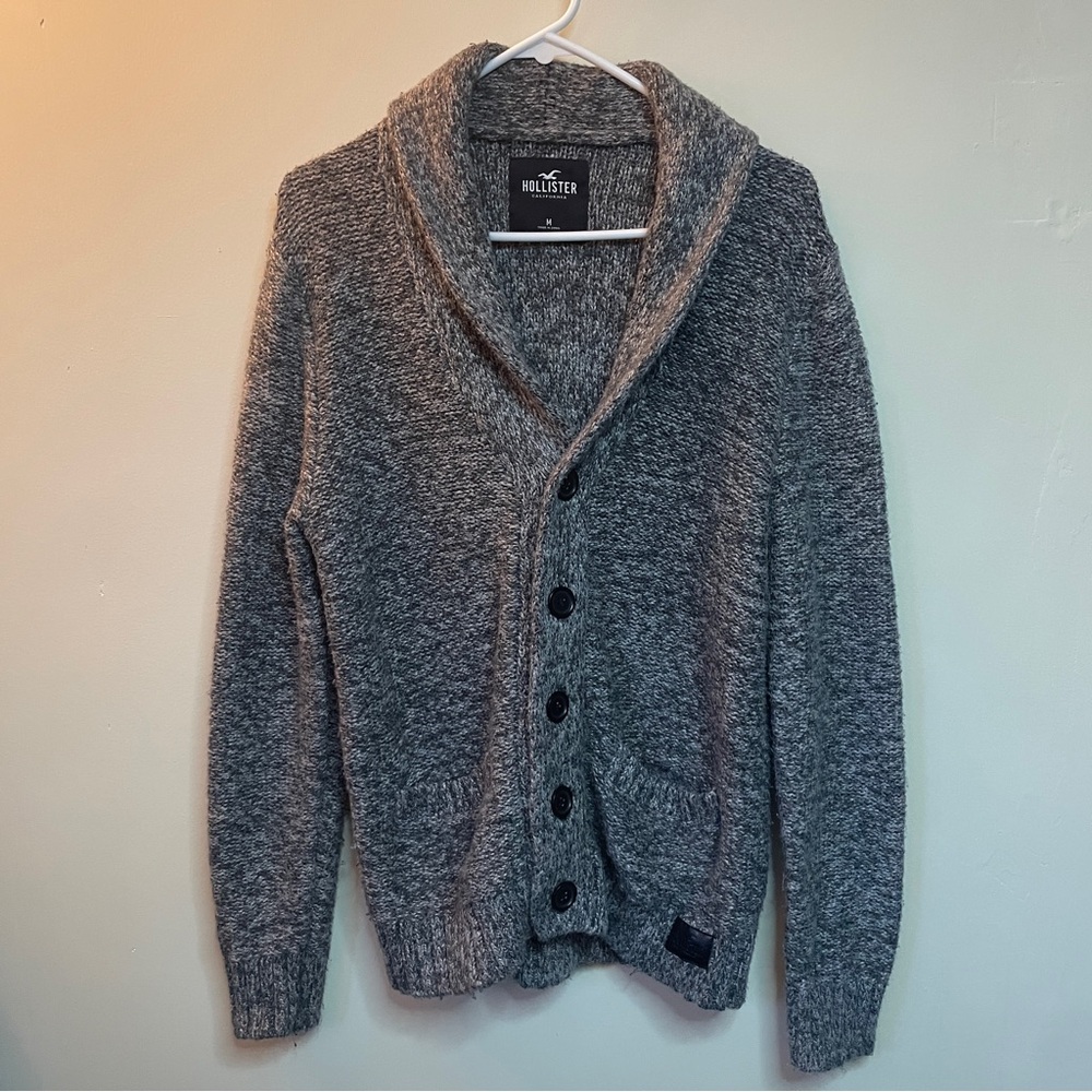 Hollister Men's Gray Button-Up Cardigan‎